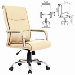 Sedia da ufficio BRABIX "Space EX-508", ecopelle, cromo, beige