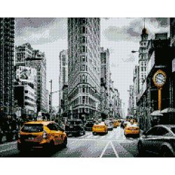 Опт-картина / Diamond mosaic, 40x50, square rhinestones New York