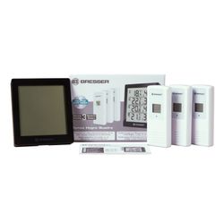 BRESSER weather station Temeo Hygro Quadro, 3 temperature sensor, hygrometer, black