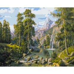 Опт-картина / Tranh theo số 40x50 Thác nước núi