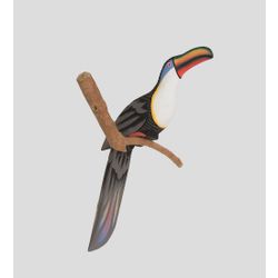 Decor and Gift / Wooden figurine "Toucan on a branch" 50 cm