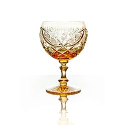 Гусевской Хрустальный завод / A set of crystal glasses for cognac "Pharaoh" amber 6 pieces