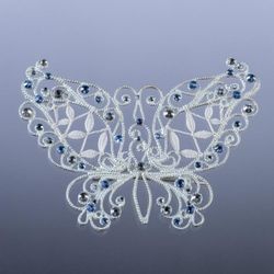 Снежинка / Snowflake / Brooch "Butterfly with petals"