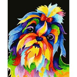 Опт-картина / Painting by numbers 40x50 Rainbow balcony