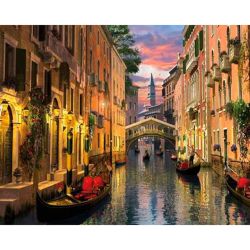 Опт-картина / Cuadro por números 40x50 Venecia de noche