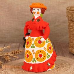 Дымковская глиняная игрушка / Figurine "Elegant Lady"