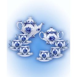 The Flower tea set, 14 pieces