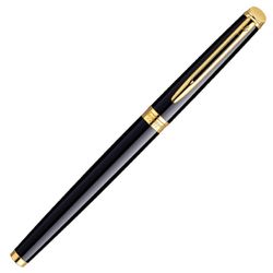 Pen gift pen WATERMAN "Hemisphere Mars Black GT", black lacquer, gold plated details, blue