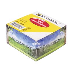 BRAUBERG / Self-adhesive block (sticker), 76x76 mm, 400 sheets, white, perimeter printing, assorted design
