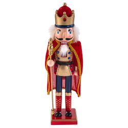 Wooden figurine"Nutcracker Mouse king," red 38 cm