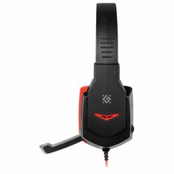 DEFENDER / Headphones with microphone (headset) Warhead G-320, wired, 1.8 m, with headband, black with red