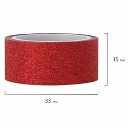 ОСТРОВ СОКРОВИЩ / Polymeric adhesive tapes for decoration with glitter "INTENSIVE", 15 mm х 3 m, 7 colors