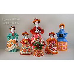 Juguete Dymkovo - MUCHO DIVERTIDO, PUEBLO, VIVEROS, AGUA, NIÑA CON NIÑOS