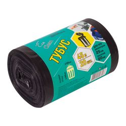 CONCEPT OF HOUSEHOLD / Garbage bags 45 l "Tubus", black, 20 pcs per roll, LDPE, 25 microns, 42x90 cm, for urns, d - 24, h - 66