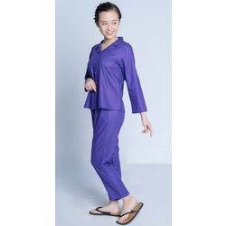 Women's classic pajamas purple with rhombuses