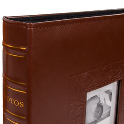 Photo album BRAUBERG "Smooth brown" for 500 photos 10x15 cm, under smooth skin, brown