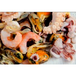 Seafood: Octopus, Flying Fish Roe and Shrimp