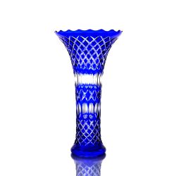 Гусевской Хрустальный завод / Crystal vase for flowers "Peterhof" medium blue
