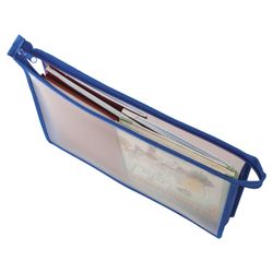 Cartella per quaderni A4 PIFAGOR, plastica, cerniera superiore, trasparente, blu