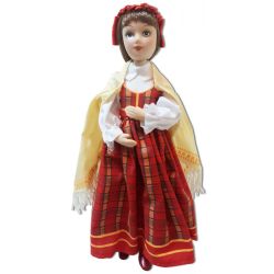 Porcelain doll "Latvian festive costume"
