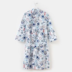 Этель / Bathrobe man's "Captain" 3/4 sleeve, size 54-56, waffle 200g / m2, 100% cotton