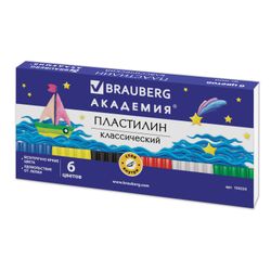 Clay classic BRAUBERG, 6 colors, 120 gr, stack, carton