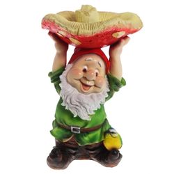 Ремеко / Ornamental garden figure "Gnome with a mushroom on his head" L31W31H48 cm