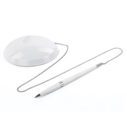 BRAUBERG / Tischkugelschreiber "Stand-Pen White2", BLAU, Kette, 10 Stück