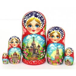 Matryoshka "views of Moscow" 5 dolls
