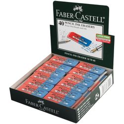 Ластик FABER-CASTELL "Latex-Free", 50x18x8 мм, красно-синий, прямоугольный, скошенные края, синтетический каучук