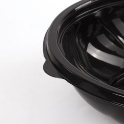 STYROLPLAST / Disposable round containers, 750 ml, SET 75 pcs., WITHOUT LID, PET, black (lids 605111)