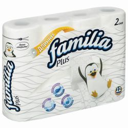 FAMILIA / Toilet paper PLUS 2-layer (12x18 m) white, solder 12 pcs.