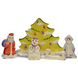 Puzzle "New Year's Trinity" - colorful educational toy (handmade)
