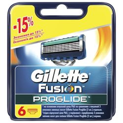 Replacement shaving cassettes 6 pcs. GILLETTE Fusion ProGlide, for men