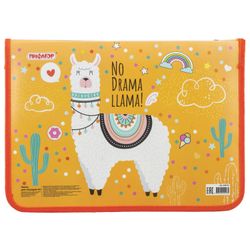 Defterler için klasör PIFAGOR, A4, 1 bölmeli, plastik, fermuarlı, "Lama"