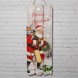 Kaemingk / Glowing picture on a tree Cozy Country - Merry Christmas 60 * 21 cm on batteries