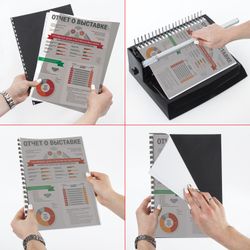 Plastic covers for binding, A4, SET 100 pcs., 150 microns, transparent smoky, BRAUBERG