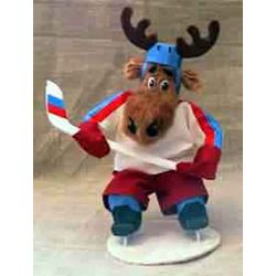 Потешный промысел / "Textile doll" Elk - hockey player ""
