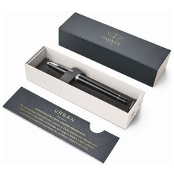 Rollerball pen PARKER "Urban Core Cab Black CT", body black gloss lacquer, chrome, black