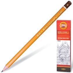 My pencil KOH-I-NOOR 1500, 1 PC., H, no gum case yellow, sharpened