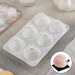 Доляна / Doliana / Form for mousse desserts and pastries "Peach", 26 × 16.7 cm, white