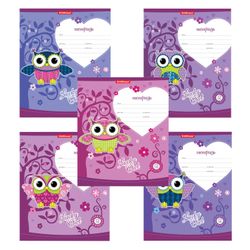 ERICH KRAUSE / Notebook 12 sh., Cage, cardboard cover, "LUCKY OWL" / 20 pcs.