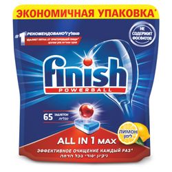Dishwashing tablets in dishwashers 65 pieces, FINISH "All in 1" "Lemon"