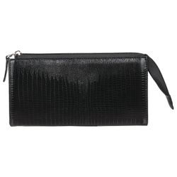 Purse women's BEFLER "Lizard", 190х105 mm, genuine leather, zipper, embossed, black