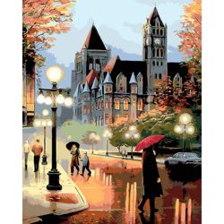 Опт-картина / Tranh theo số 40x50 Buổi tối mưa