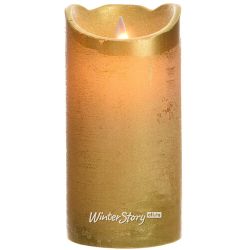 Kaemingk / LED candle Living Flame 15 cm gold wax battery operated, timer