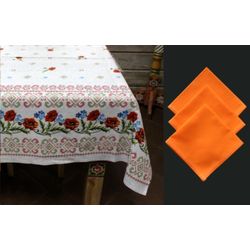 Мастерская подарков / Gift workshop / Matting tablecloth "Poppies" with napkins