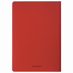 BRAUBERG / Notebook 48 y. checkered cover leatherette SoftTouch, stitching, A5 (147x210mm), RED, RAINBOW / 10 pcs.