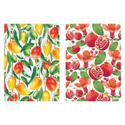 BRAUBERG / Cahiers 60 l. couverture à carreaux SoftTouch, SET 2 pcs., papier beige 70 g/m2, couture, B5 (179x250 mm), FRUIT