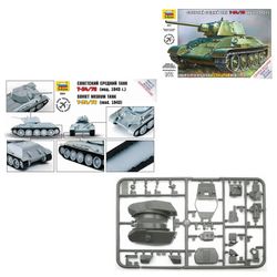 Modello per il montaggio del SERBATOIO "Medium Soviet T-34/76 sample 1943", scala 1:72, ZVEZDA